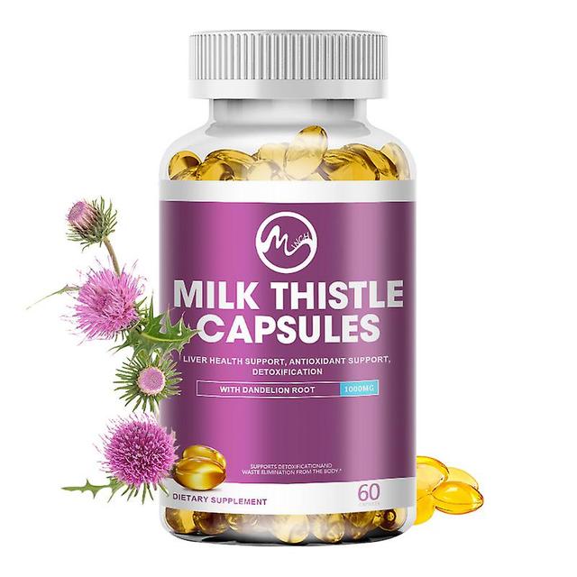 Tib Minch Milk Thistle Capsules 1000mg Detox Support Liver Health Antioxidant Mineral Supplement Improve Immun Dandelion Root Adults 30 COUNTS on Productcaster.