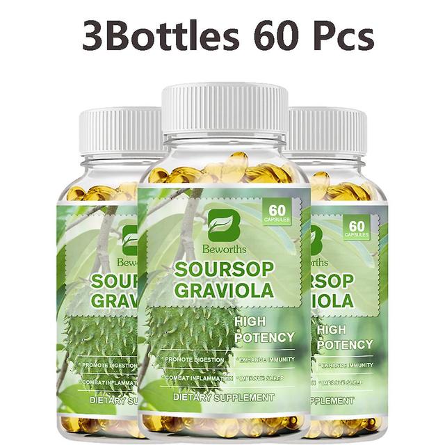 Visgaler Organic Soursop Graviola Leaves For Cell Support,regeneration,stress Relief,immune Enhancement Herbal Plant Essence 3bottles 60pcs on Productcaster.