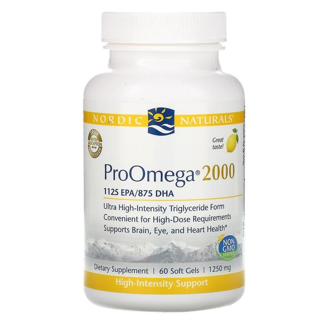 Nordic Naturals, ProOmega 2000, Citron, 1,250 mg, 60 Soft Gels on Productcaster.