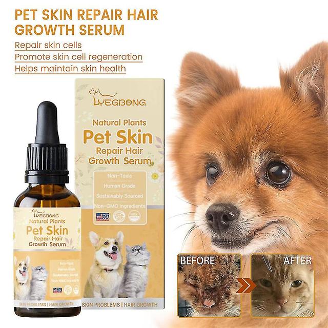 Pet Wound Liquid Promote Dog Hair Regrowth Skin Wound Restore Cats Moss Disease Treatment Stop Itching Kitten Dog Skin Care Oil on Productcaster.