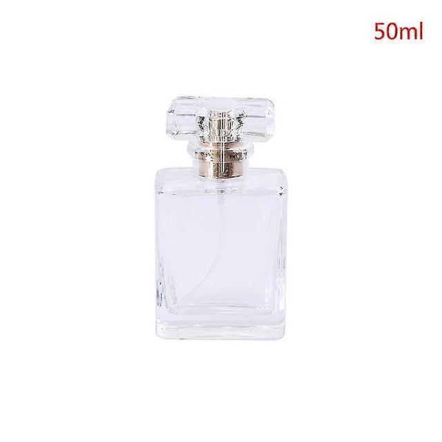 Thick Glass Refillable Perfume Bottle Sprayer Pump Perfume Bottles Container White 50ml on Productcaster.