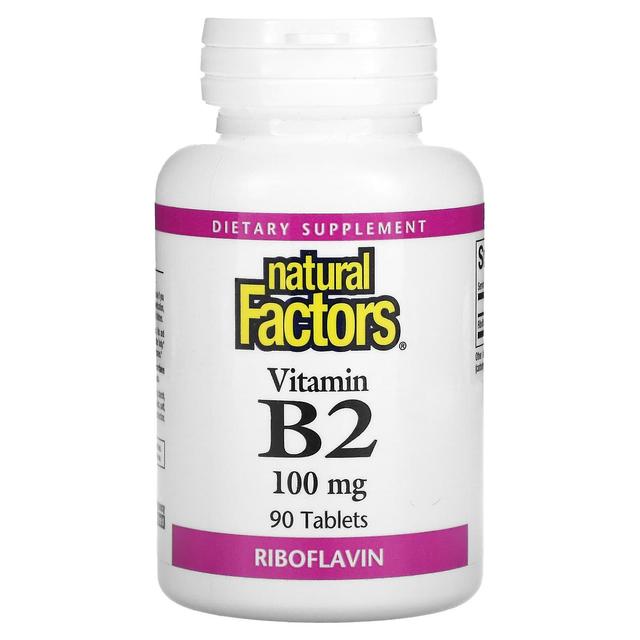 Natural Factors Fatores Naturais, Vitamina B2, Riboflavina, 100 mg, 90 Comprimidos on Productcaster.