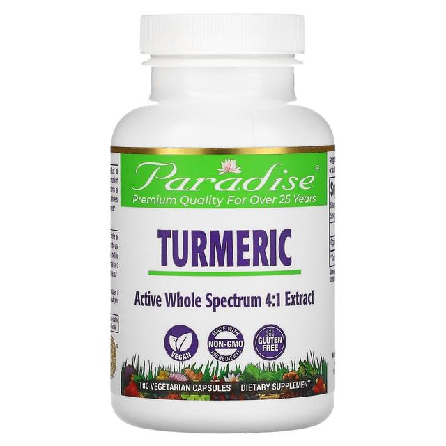 Paradise Herbs, Turmeric, 180 Vegetarian Capsules on Productcaster.