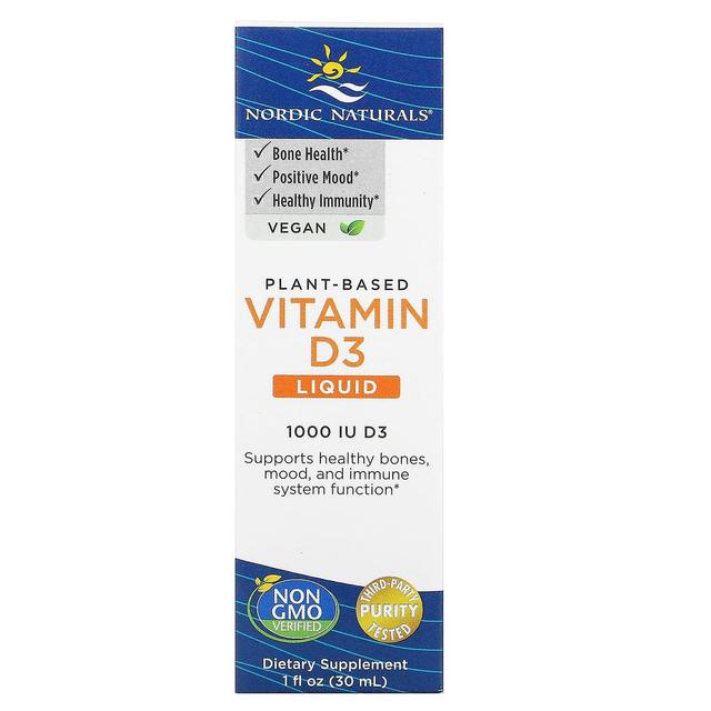 Nordic Naturals, Plant-Based Vitamin D3 Liquid, 1,000 IU, 1 fl oz (30 ml) on Productcaster.