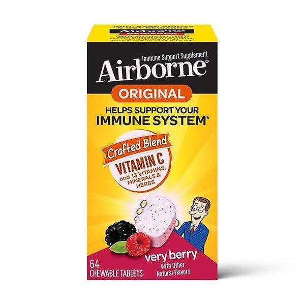 Airborne very berry chewable tablets, 64 count - 1000mg of vitamin c - immune support supplement (packaging may vary) on Productcaster.