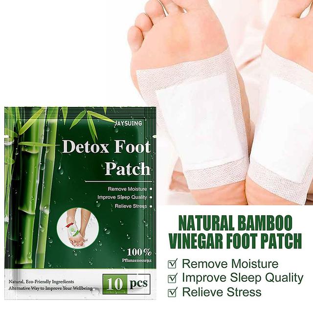 Natural Bamboo Vinegar Foot Patch Relieves Fatigue Improve Sleeping Plaster 10pcs on Productcaster.