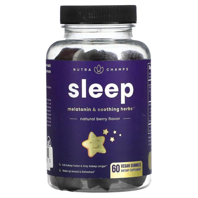 NutraChamps, Sleep, Natural Berry, 60 Vegan Gummies on Productcaster.