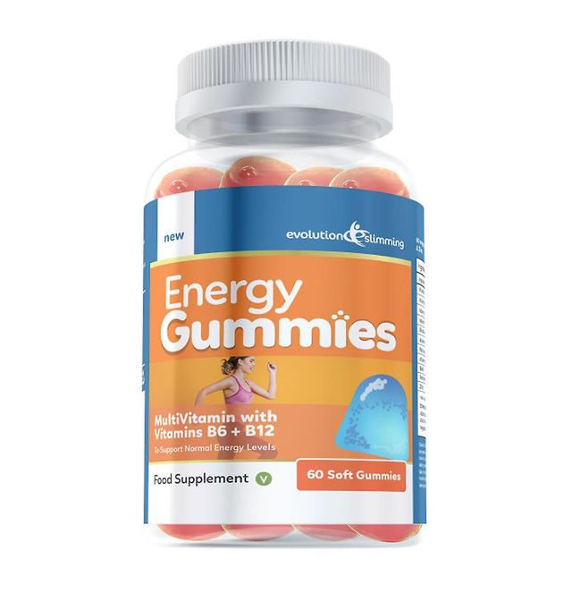 Energy Gummies with Vitamin B6 and B12 - 60 Gummies - Orange Flavour - Gummy Vitamin - Evolution Slimming on Productcaster.