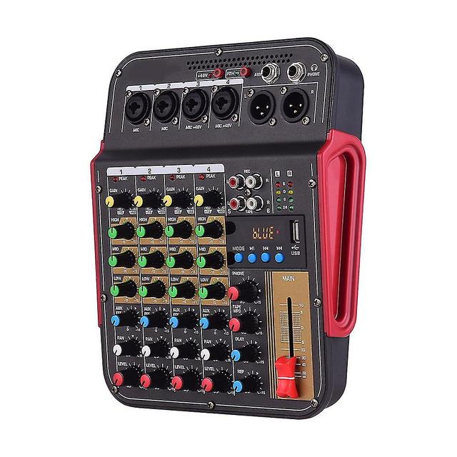 Tm4 Digital 4-channel Audio Mixer Mixing Console Built-in 48v Phantom Power With Bt Function Profess on Productcaster.