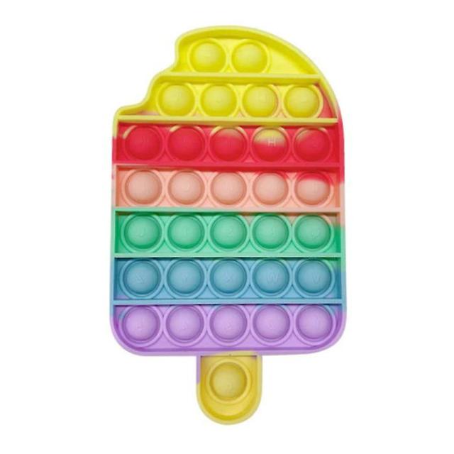 Stuff Certified Stuff Certified Pop It - Fidget Anti Stress Toy Bubble Toy Silicone Ice Cream Rainbow on Productcaster.