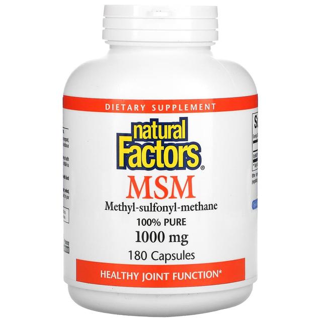 Natural Factors, MSM, Methyl-Sulfonyl-Methane, 1,000 mg, 180 Capsules on Productcaster.