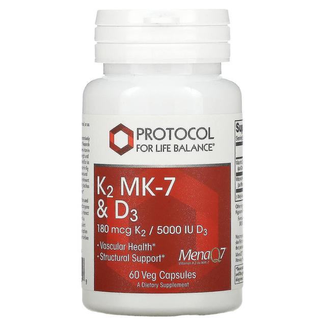 Protocol for Life Balance, K2 MK-7 & D3, 60 Veg Capsules on Productcaster.