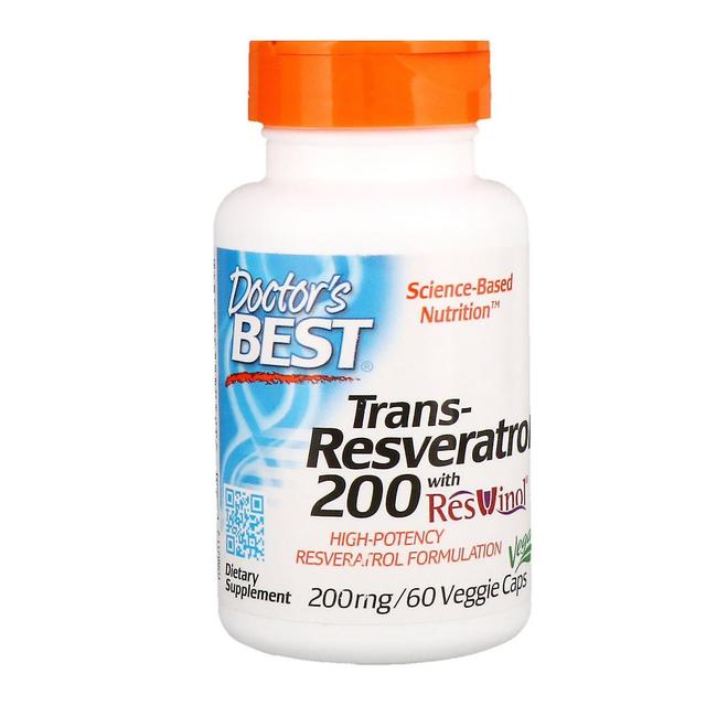 Doctor's Best, Trans-Resveratrol 200 com Resvinol, 200 mg, 60 Veggie Caps on Productcaster.