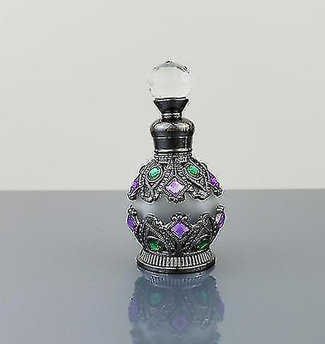 15ml Refillable Empty Perfume Bottle Decorative Glass Round Diamond Vintage Empty Refillable Perfume Bottles Black on Productcaster.