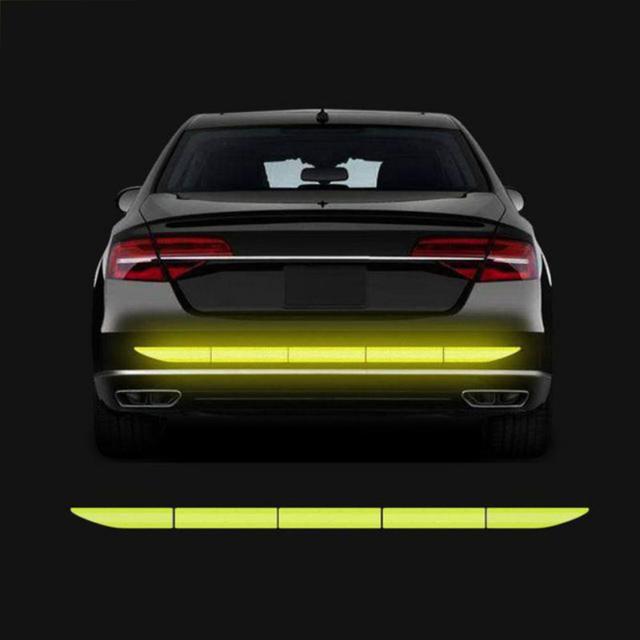 Reflective Car Sticker Rear Bumper Decal Sticker Strong Reflective Strip For Night Driving Reflective Green on Productcaster.