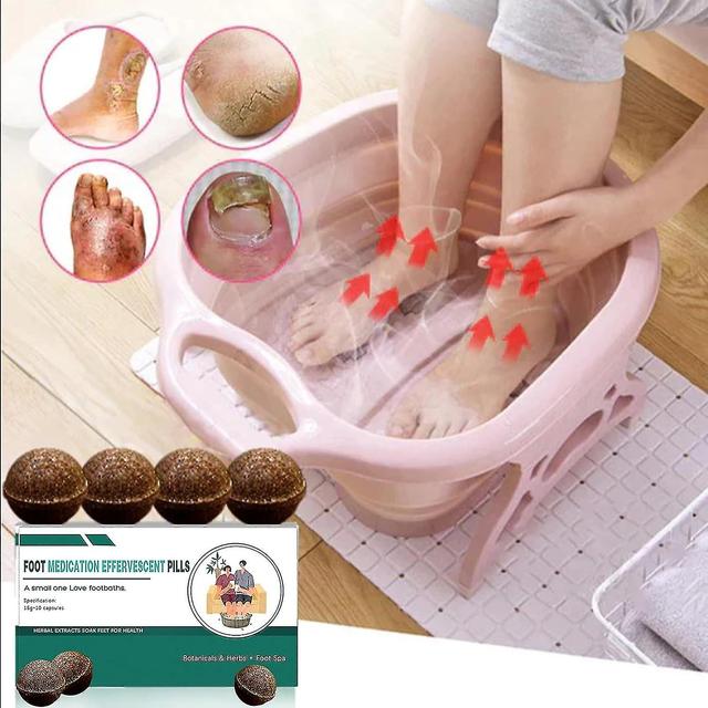 Voetmedicatie Bruispillen, etherische olie Voetbad Bruistabletten, kruiden Body Detox Foot Soak, voetbad Weken Relax Massage-y 10pcs on Productcaster.