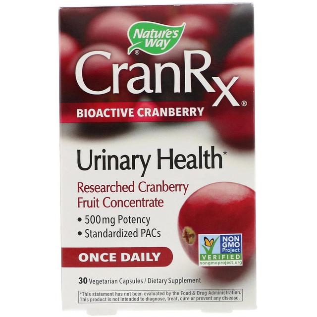 Nature's Way, CranRx, Urinary Health, Bioactive Cranberry, 500 mg, 30 Vegetarian on Productcaster.