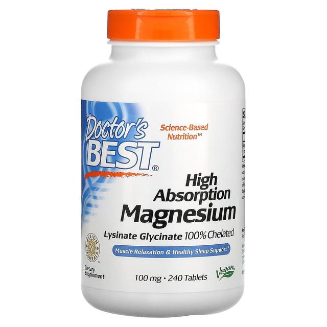 Doctor's Best, Magnesium met hoge absorptie, 100 mg, 240 tabletten on Productcaster.