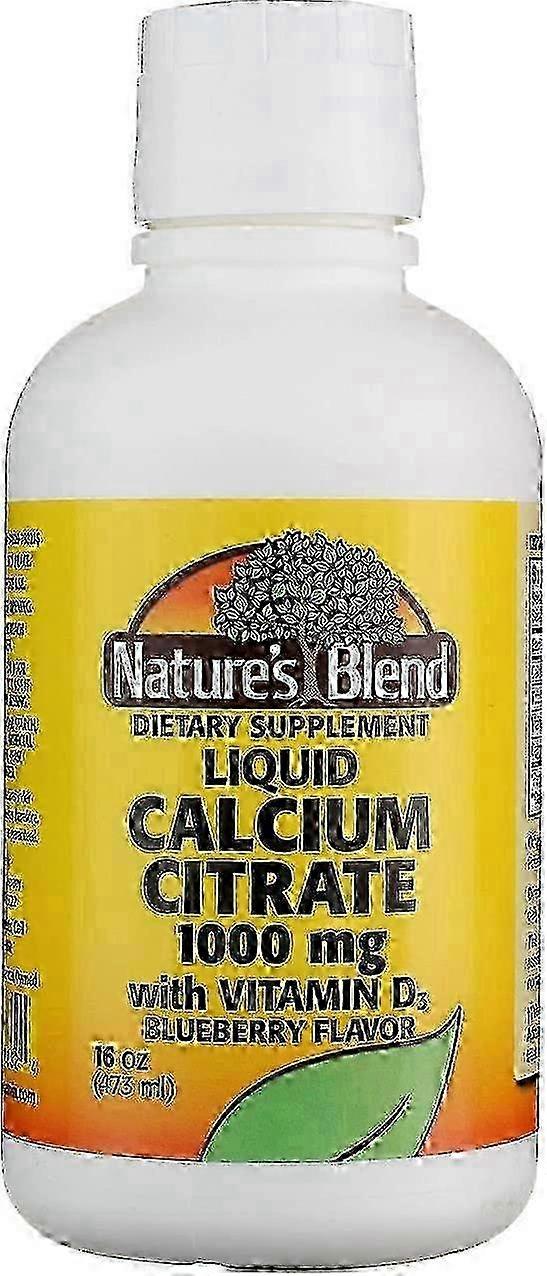 Nature's Blend Naturens blanding calciumcitrat, 1000 mg, med vitamin d3, flydende, 16 ounce on Productcaster.