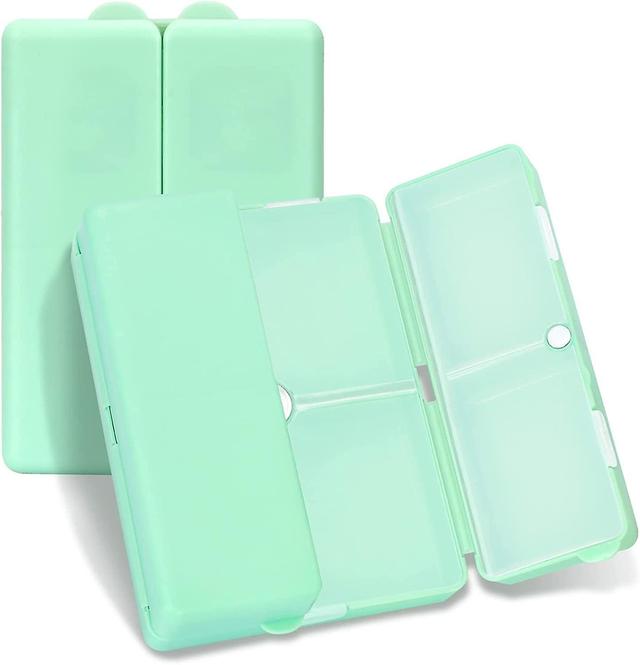 Pill Izer,2 Pcs 7 Comments Portable Pill Case Travel Pill Izer,[folding ] Pill Box For Purse Pocket To Hold Vitamins,cod Liv Green Large on Productcaster.