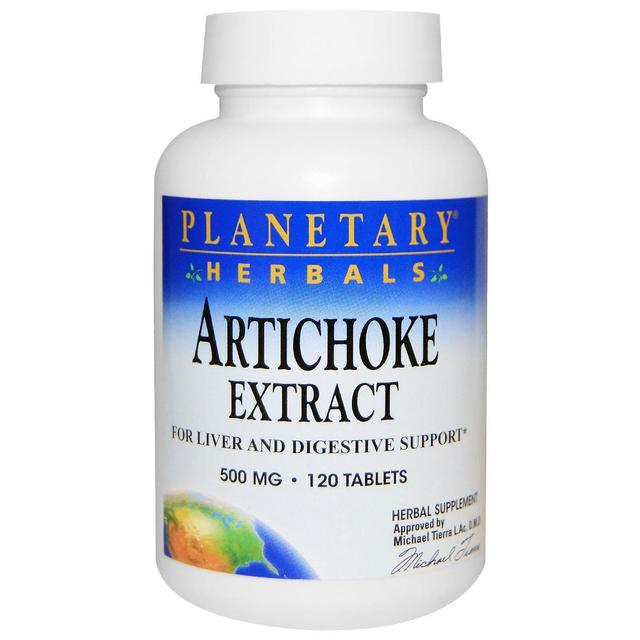 Planetary Herbals Planetariske urter, artiskokekstrakt, 500 mg, 120 tabletter on Productcaster.