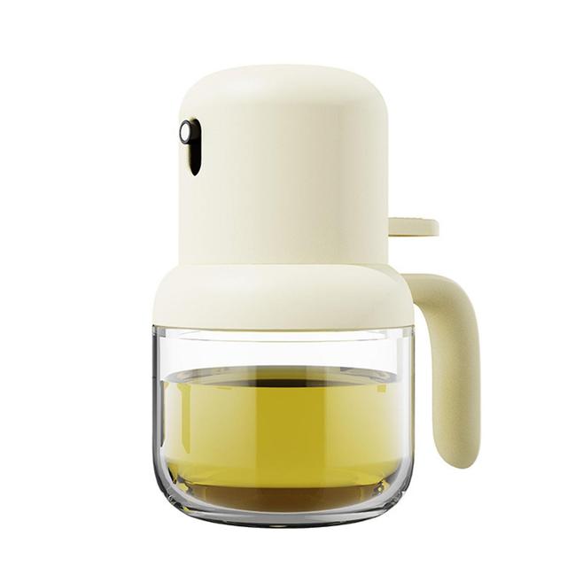 Press-type Oil Spray Bottle Multipurpose Leak-proof Oil Dispenser For Kitchen Beige on Productcaster.