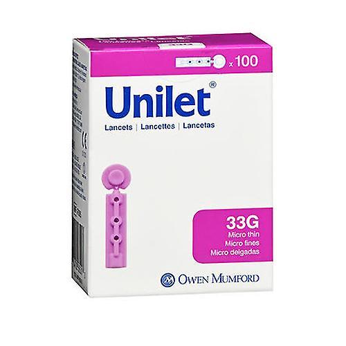 Lancet Unilet Micro Thin 33G s Estéril de un solo uso, 100 cada uno (Pack de 1) on Productcaster.