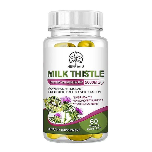 Guoguo Milk Thistle Extract Capsules Detox Cleanse The Liver Protect Liver Anti-oxidation Protect Cardiovascular Beauty Health 60PCS on Productcaster.