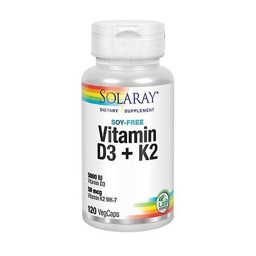 Solaray Vitamin D-3 & K-2, 120 Veg Caps (Förpackning med 6) on Productcaster.