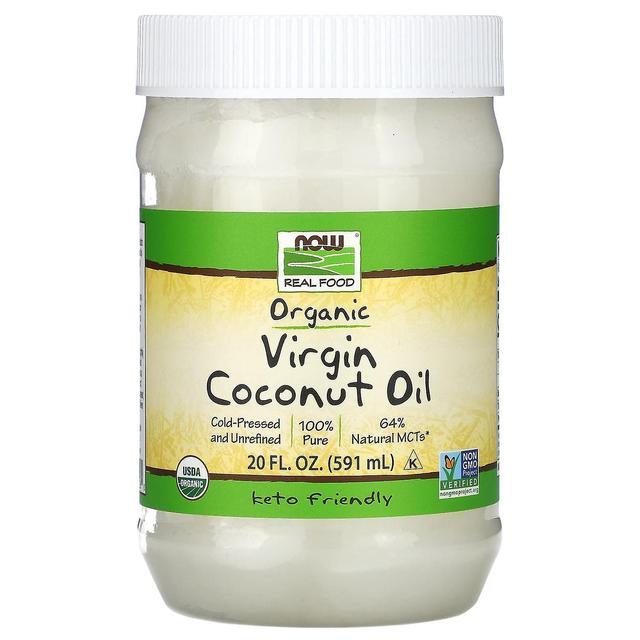 NOW Foods, Comida Real, Óleo de Coco Virgem Orgânico, 20 fl oz (591 ml) on Productcaster.