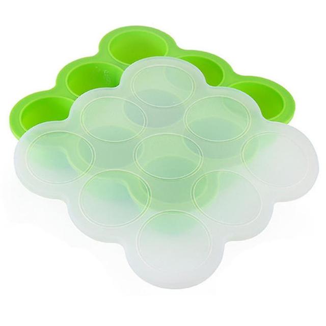 9-hole Silicone Lid Silicone Baby Food Supplement For Food Green on Productcaster.