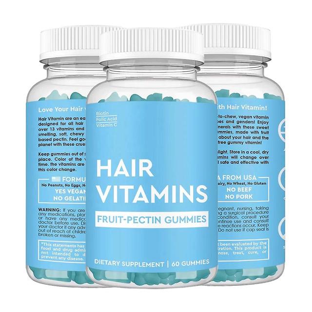 3 Pack Hair Gummies Biotin Sugar Biotin Hair And Nail Growth Gummies on Productcaster.