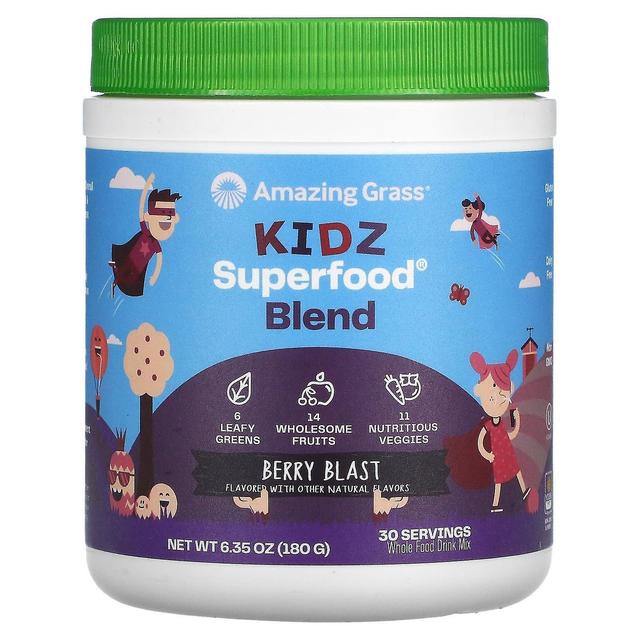 Amazing Grass Fantastiskt gräs, Kidz Superfood Blend, Berry Blast, 6.35 oz (180 g) on Productcaster.