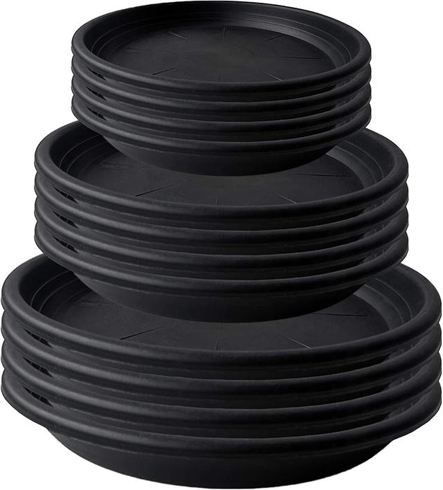 Hgbd-qcyoho 12 Pack Spodki roślinne Plastikowe tace na rośliny Flower Plant Pot Saucer Heavy Duty Solidne tace ociekowe do wewnętrznego ogrodu zewn... on Productcaster.