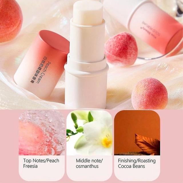 Cytlv Macaron Sólido Perfume Bálsamo Stick Portátil Suave de Longa Duração Bálsamo Sólido Fresco Fragrância Desodorante Stick Perfume Mulheres Pêssego on Productcaster.