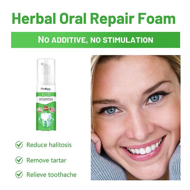 Herbal Brightening Oral kemschutz Nerbal Origntenino Repair Mousse-Herbal Oral Repair Foam Whitening Tooth on Productcaster.