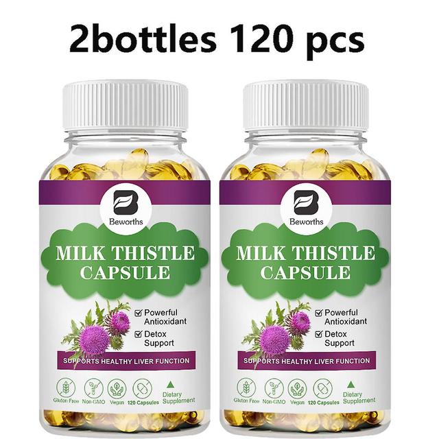 Visgaler Milk Thistle Extract Capsules Liver Health Help Liver Detox & Cleanse Liver Protection Decompose Alcohol Other Plant Extracts 2bottles 120pcs on Productcaster.