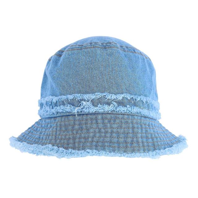 David & Young Distressed Denim Bucket Hat rispaantuneilla reunoilla (naiset) on Productcaster.