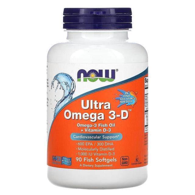 NOW Foods NOW Alimentos, Ultra Omega 3-D, 600 EPA / 300 DHA, 90 Cápsulas de Peixe on Productcaster.