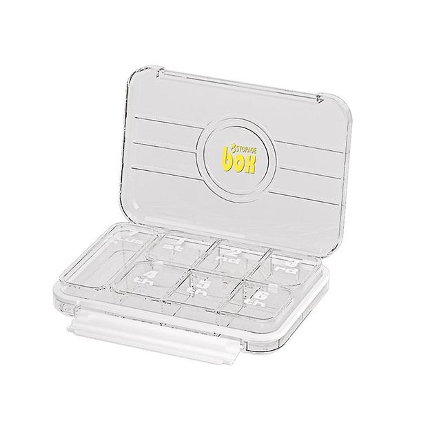 Portable Pill Box 7/21/28 Grids Vitamin Fish Oil Parent Grandmother Clear 7 cells on Productcaster.