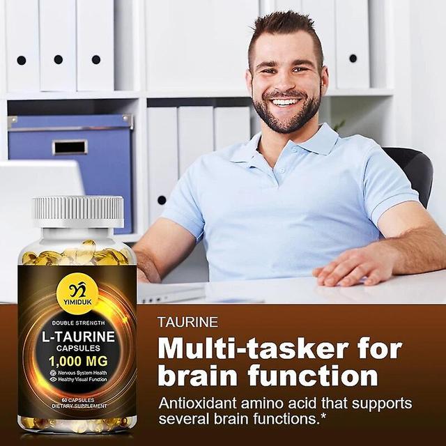 Visgaler Organic Taurine Extract Capsules Supports Nervous System & Heart Health Antioxidant Amino Acid Improves Brain Memory 3 Bottles 120 pcs on Productcaster.