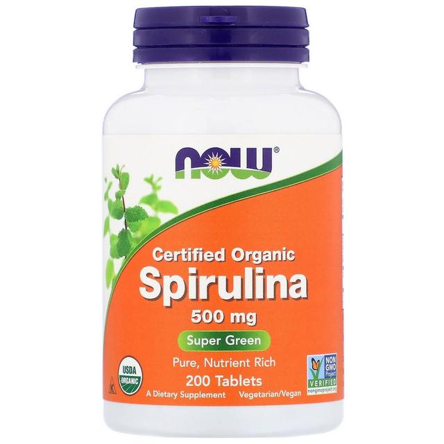 NOW Foods Nu Foods, Certified Organic Spirulina, 500 mg, 200 Tabletter on Productcaster.