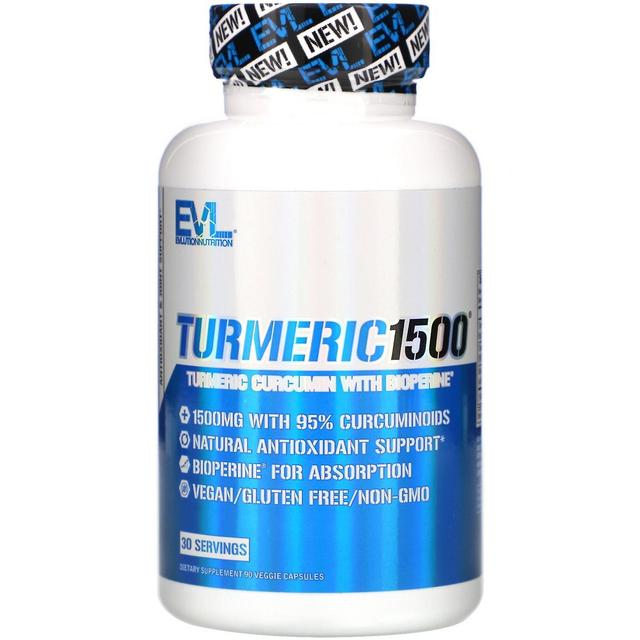 EVLution Nutrition, Turmeric1500, 90 Veggie Capsules on Productcaster.