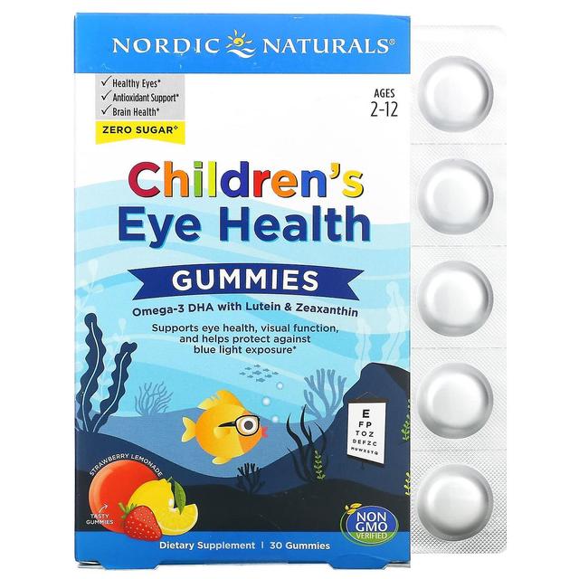 Nordic Naturals, Lasten Eye Health Gummies, 2–12-vuotiaat, mansikkalimonadi, 30 kumia on Productcaster.