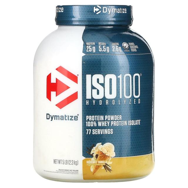 Dymatize, ISO100 Hydrolyzed, 100% Whey Protein Isolate, Gourmet Vanilla, 5 lbs (2.3 kg) on Productcaster.