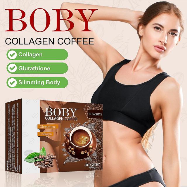 Collagen Instant Coffee Powder - Body Coffee Supplement for Office Workers. Refines Skin, Improves Concentration 2box-20bag on Productcaster.