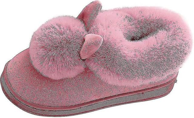 Pantoufles En Peluche Pour Fille Doux Pour L'hiver Antidrapantes En Mousse Mmoire De Forme Rouge 35 Eu on Productcaster.