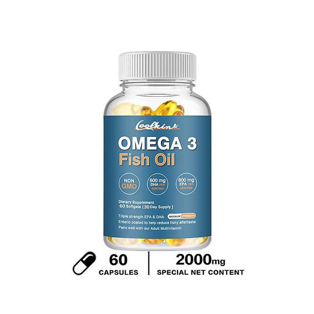 Doplnok rybieho oleja Vorallme Omega 3 s kombináciou esenciálnych mastných kyselín Epa a Dha, kapsuly z divokého rybieho oleja s trojitou silou 60 ... on Productcaster.