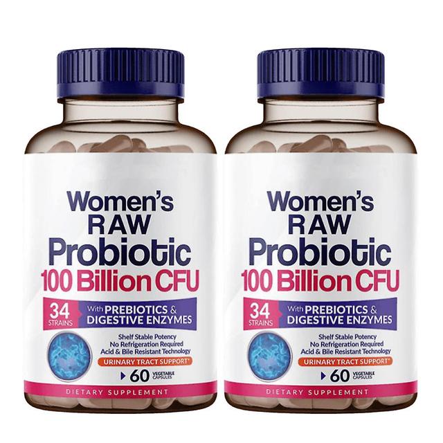 Women's Health Probiotic Capsules With Prebiotics And Digestive Enzymes (60 Capsules, 100 Billion Cfu, 34 Strains) 2PCS on Productcaster.