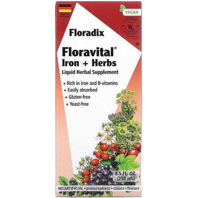 Gaia Herbs, Floradix, Floravital Iron + Herbs, 8.5 fl oz (250 ml) on Productcaster.